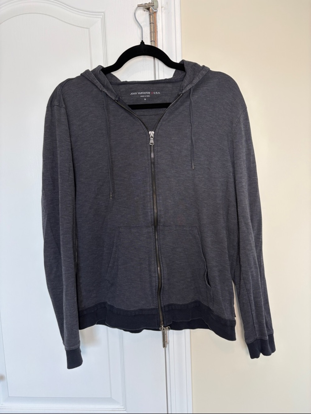 John Varvatos Gray Zip Up Hoodie medium